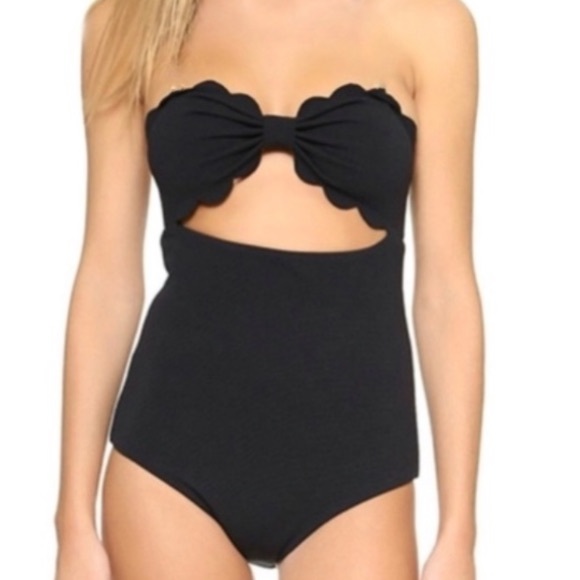 black high waisted one piece swimsuit